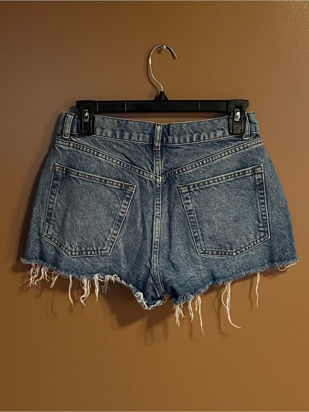 Reformation Distressed Blue Denim Cutoff Shorts - Picture 6 of 6